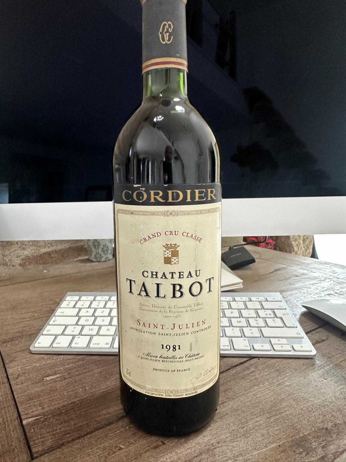 Château Talbot 1981 — vente entre particuliers 1001caves.fr Bouteille — Château Talbot 1981 — 1001caves