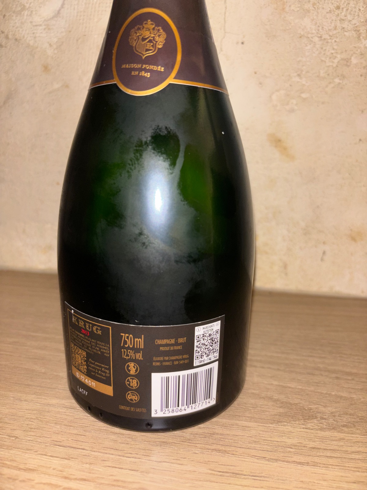 Traçabilité — Krug, Vintage Brut 2013 — 1001caves