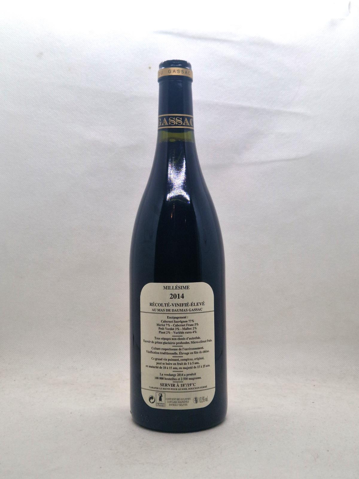 Mas de Daumas Gassac 2014 — vente entre particuliers 1001caves.fr Goulot — Mas de Daumas Gassac 2014 — 1001caves