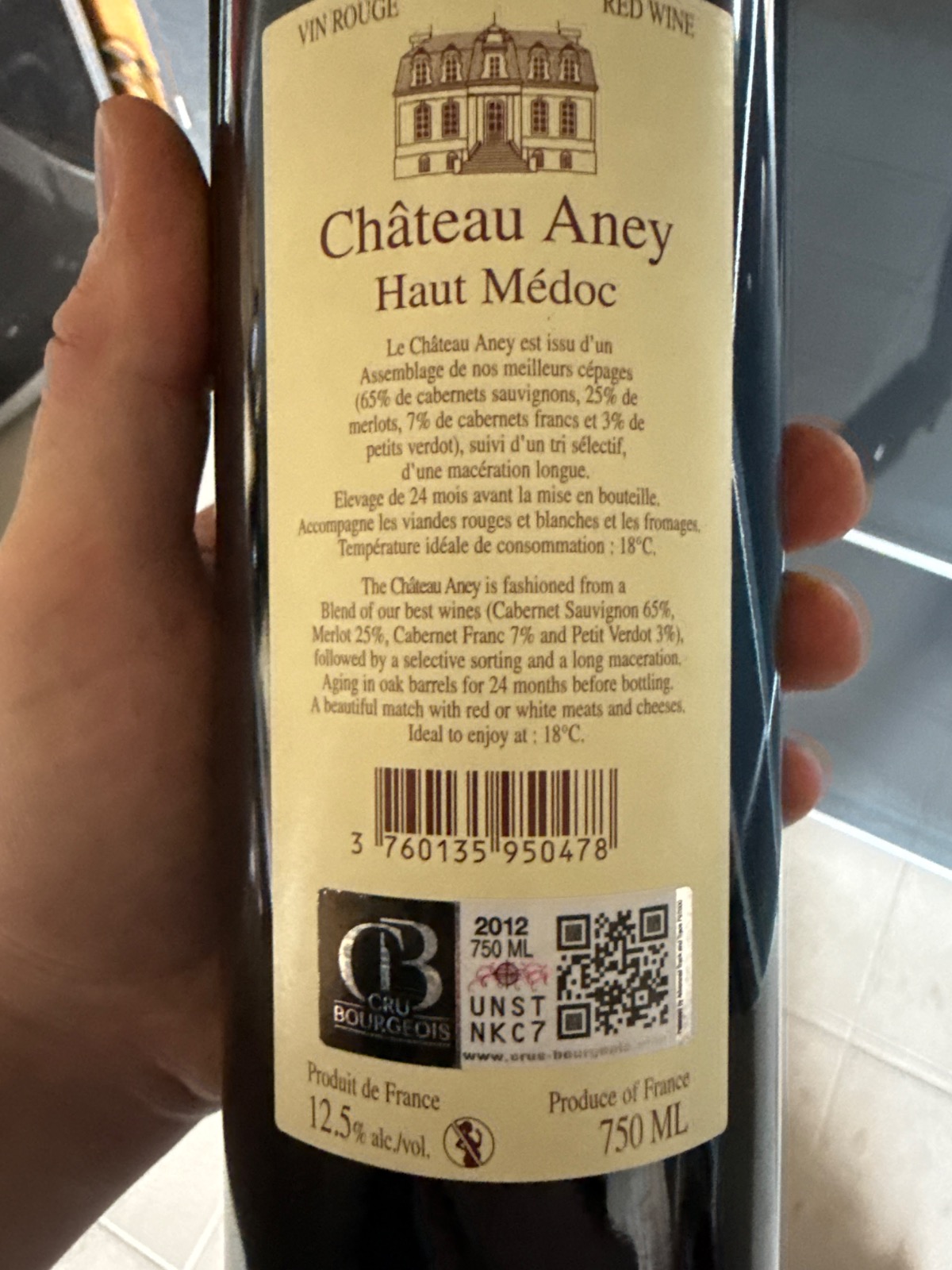 Château Aney 2012 — vente entre particuliers 1001caves.fr Traçabilité — Château Aney 2012 — 1001caves