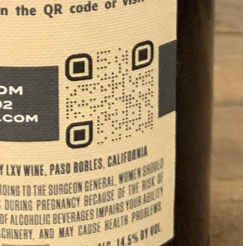 Traçabilité — LXV 2022  (central coast) : Cabernet franc - Merlot - Petit Verdot 2022 — 1001caves