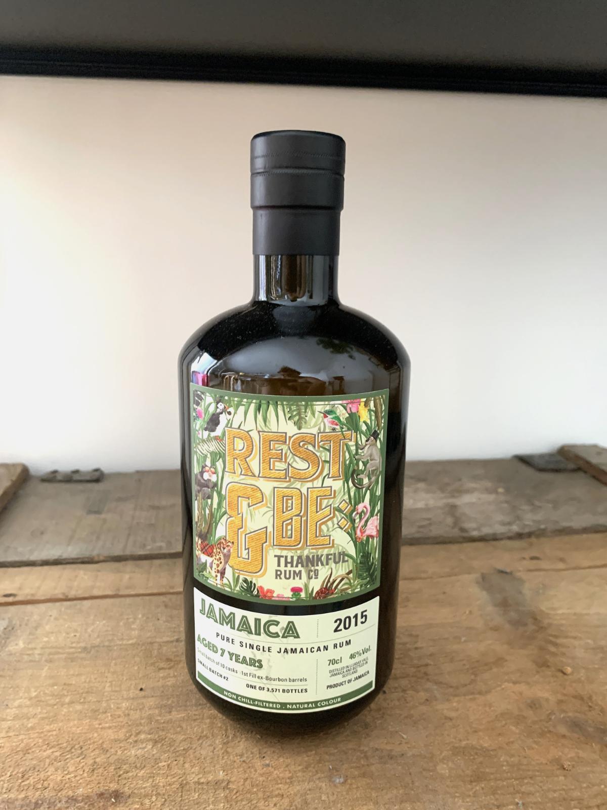 Bouteille — Bouteille de rhum Rest & Be Thankful Rum Co. Jamaica 2015, rhum jamaïcain 7 ans 2015 — 1001caves